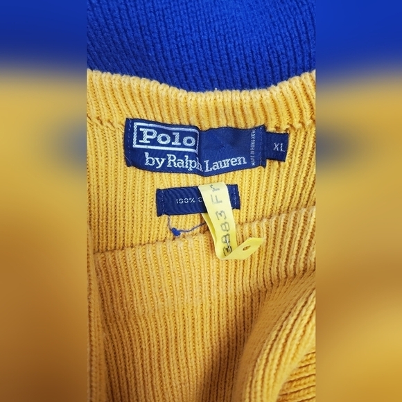 Vintage Polo Ralph‎ Lauren PRL-92 Solid Block Thick Crew Neck Cotton Sweater XL - Picture 3 of 6